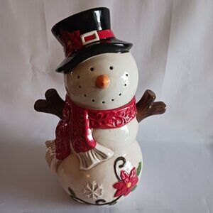 Vintage Ceramic Snowman Cookie Jar